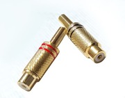 Gniazda żeńskie RCA czerwone i czarne na kabel