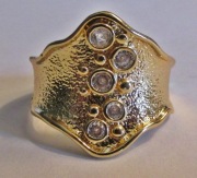 585 - Piękny Szeroki  Złoty Pierścionek - 585 A P A R T  