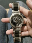 Zegarek swatch irony chrono cyrkonie srebrny czarny