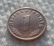 Niemcy III Rzesza 1 fenig reichspfennig 1940 A Berlin Prusy KM# 89 Ładny!