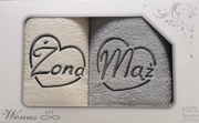 Ręczniki "Żona Mąż", prezent ślubny 