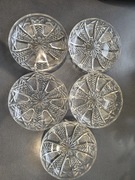 Talerzyki deserowe PRL, talerzyki deserowe 5 sztuk, szkło Prl, vintage