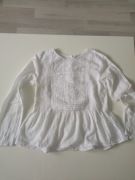 Zara Girls biała bluzka z baskinką r 164