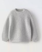 Sweter Zara 116 z dzianiny z błyszczącą srebrną nitką 