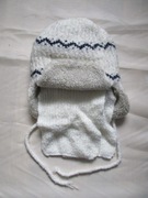 Komplet czapka z szalikiem kremowa 44-50