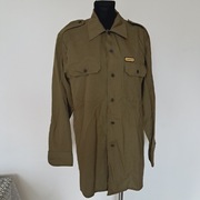Koszula Wólczanka Safari style L40 długa khaki zielona Vintage