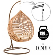 Fotel Wiszący Huśtawka Kokon z Poduszkami - Idealny do Ogrodu i Domu