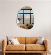 LUSTRO ŚCIENNE ASYMETRYCZNE W RAMIE 74X102CM