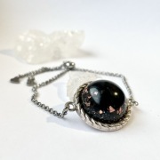 Bransoletka orgonit 20mm czarny turmalin ochronna