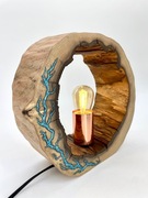 Lampka nocna stołowa drewno żywica