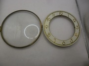 TARCZA RAMKA Z SZYBKĄ DO STAREGO ZEGARA + ŚRUBY MONTAŻOWE