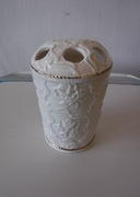 Stary złocony pojemnik porcelanowy na szczoteczki i pastę ZOBACZ 