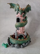 Wieża do kości Dice tower RPG Ręcznie malowana Smok Gargulec Gra planszowa