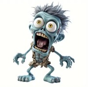 Naklejka dekoracyjna, ZOMBI 3D -szok,motor,samochód,hulajnoga 12,3/9,3