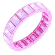 Bransoletka emaliowana elastyczna kryształki