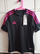 Koszulka ADIDAS Essentials 3-Stripes Cotton czarno-różowa IC3640 Z METKAMI