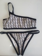 Calvin klein strój kostium kąpielowy top majtki S czarno biały