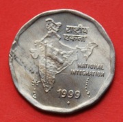 2 Rupie  1999 B  r  -   Indie   Mapa