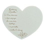 MR75 Serce z sentencją Dla Dziadka 12x10 cm białe 