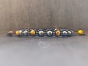 Męska bransoletka z hematytem i tygrysim okiem - handmade 