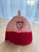 Czapka do sauny barwy narodowe Polski