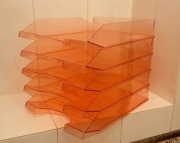 5 x półka organizer szuflada kuweta na dokumenty papier czerwona