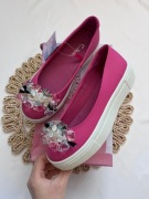 Baleriny platforma róż fuksja kolorowe kamienie santorio 38