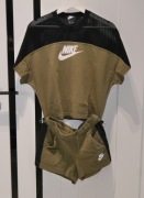 *NIKE* świetny komplet khaki siateczka 34 XS