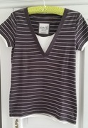 t shirt brązowy w paski