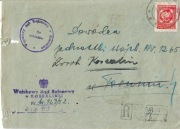 Koperta ze znakiem U22III z 1950rSądu Rej. do D-cy JW. Pztrz opis