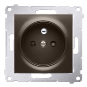 Gniazdo pojedyncze, brąz mat, metalizowany DGZ1Z.01/46 Simon 54