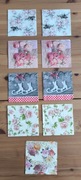 Zestaw czwarty - 9 serwetek, decoupage, nowe