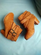 Koniakowe botki na obcasie roz.37 