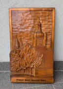 Płock Wieża Zegarowa płaskorzeźba drewniana Wieża Zegarowa Płock