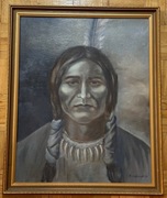 Obraz ręcznie malowany Indianin 46x56 cm