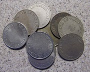 Lot 10 starych żetonów firmy taksówkowej - 24 mm - Francja