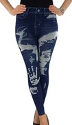 Legginsy damskie imitacja jeansu 