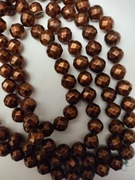 Naszyjnik PRL geometryczne formy paciorków kolor miedzi 122 cm długości!