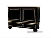 PRZEPIĘKNA CZARNO ZŁOTA KOMODA- BAREK - BUFET