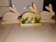 Zające wielkanocne z drewna