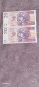 Banknoty 20 zł unikat