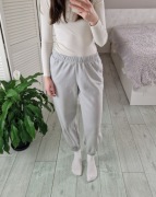 H&M szare jasnoszare spodnie dresowe dresy z gumką jogger S