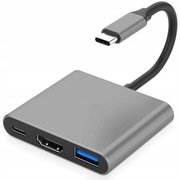 Adapter Hub 3w1 USB-C do HDMI 4K USB 3.0 MacBook