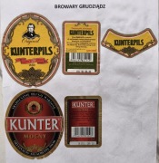 4 etykiety browar Kunter Grudziądz 