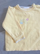 Żółto biała koszulka, bluzeczka z napisem girl dla dziewczynki 7-9 miesięc