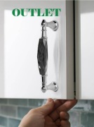 Uchwyt meblowy glamour kryształowy czarny z kryształem 96mm