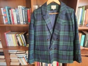 SEZANE Marynarka Christie Jacket Navy Tartan