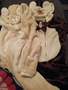 Pluszowy, ciepły, milutki, kombinezon,pajacyk  niemowlęcy 3/6  74