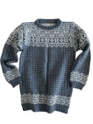 Gruby damski sweter handmade wełniany góralski norweski M