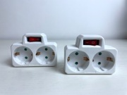 2x Rozgałęźnik sieciowy podwójny z wyłącznikiem (do naprawy)